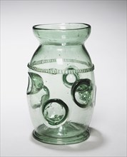Tumbler (Daumenglas), c. 1600. Germany, late 16th-early 17th century. Green glass; overall: 19.6 cm