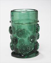 Beaker, 1653. Germany, probably Saxony, 17th century. Green glass; overall: 12.6 cm (4 15/16 in.).