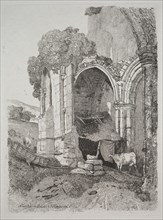 Rievaulx Abbey, Yorkshire, 1810. John Sell Cotman (British, 1782-1842). Etching
