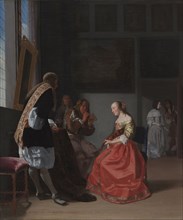 A Musical Company, c. 1668. Jacob Ochtervelt (Dutch, 1634-1682). Oil on canvas; framed: 73 x 64.5 x