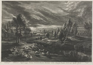 Landscape with Shepherd Playing a Flute. Schelte Adams Bolswert (Flemish, 1586-1659), Peter Paul