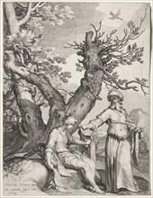 Scenes of the Prophet Ahijah: Ahijah and Jeroboam, 1604. Jan Saenredam (Dutch, 1565-1607), Jan