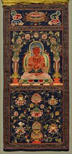 Thangka with the Seventh Bodhisattva, 1368 - 1424. China, Ming dynasty (1368-1644). Embroidery,