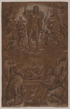 The Risen Christ Adored by Saints and Angels, 1566-1568. Giorgio Vasari (Italian, 1511-1574). Point
