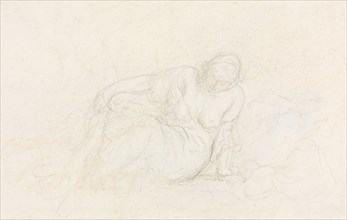 Reclining Woman Leaning on Her Arm (verso), 1855/60. Honoré Daumier (French, 1808-1879). Charcoal?;