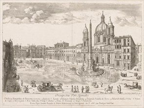 Piazza Navona from "Prospectus Locurum Urbis Romae Insign[ium], 1666. Lievin Cruyl (Flemish, c.