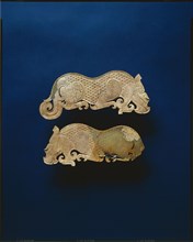 Pair of Jade Plaques, 475-221 BC. China, Henan province, Eastern Zhou dynasty (771-256 BC), Warring