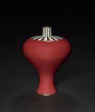 Jar in Baluster Form, 1800s-1990s. Japan, 19th-20th Century. Enamel with metal inlays; diameter: 21