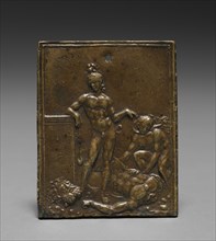 David Triumphant over Goliath, late 1400s - early 1500s. Moderno (Italian, 1467-1528). Bronze;