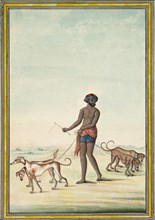 Dog Walker, early 1830's. India, Lucknow, Company School, 19th century. Ink and gouache on paper