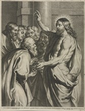 Christ Giving the Keys to Peter. Pieter I de Jode (Flemish, 1570-1634), after Peter Paul Rubens