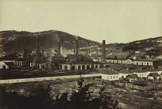 Ironworks in Reschitza, c. 1860. Andreas Groll (Austrian, 1812-1872). Albumen print from wet