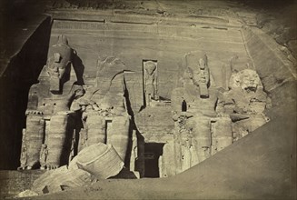 Temple of Ramesses II, Abu Simbel, c. 1860s. Antonio Beato (British, c. 1825-1903). Albumen print
