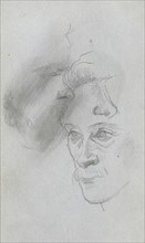 Sketchbook, page 81: Study of Faces. Ernest Meissonier (French, 1815-1891). Graphite;