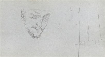 Sketchbook, page 83: Study of a Face, Legs. Ernest Meissonier (French, 1815-1891). Graphite;