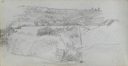 Sketchbook, page 29: Landscape Study. Ernest Meissonier (French, 1815-1891). Graphite;
