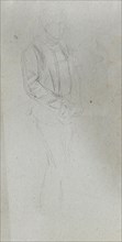Sketchbook, page 03: Figure Study. Ernest Meissonier (French, 1815-1891). Graphite