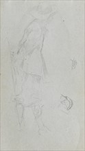 Sketchbook, page 05: Figure Study. Ernest Meissonier (French, 1815-1891). Graphite;
