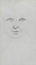Sketchbook, page 59: Study of a Face. Ernest Meissonier (French, 1815-1891). Graphite;