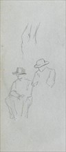 Sketchbook, page 32: Study of Figures. Ernest Meissonier (French, 1815-1891). Graphite;