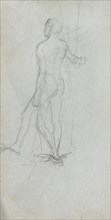 Sketchbook, page 60: Nude Male Study. Ernest Meissonier (French, 1815-1891). Graphite;
