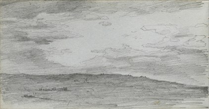 Sketchbook, page 34: Landscape Study. Ernest Meissonier (French, 1815-1891). Graphite;