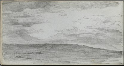 Sketchbook, page 34: Landscape Study. Ernest Meissonier (French, 1815-1891). Graphite;