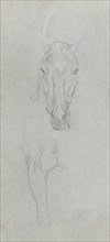 Sketchbook, page 09: Study of a Horse. Ernest Meissonier (French, 1815-1891). Graphite;