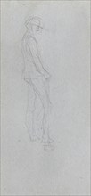 Sketchbook, page 11: Figure in Profile. Ernest Meissonier (French, 1815-1891). Graphite;