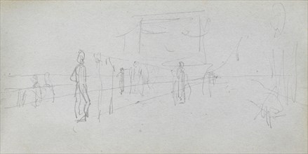 Sketchbook, page 40: Perspective Study. Ernest Meissonier (French, 1815-1891). Graphite;