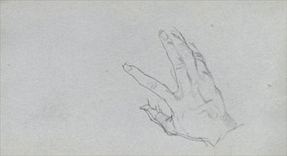 Sketchbook, page 68: Study of a Hand. Ernest Meissonier (French, 1815-1891). Graphite