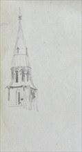 Sketchbook, page 44: Church Spire. Ernest Meissonier (French, 1815-1891). Graphite;