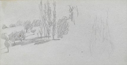 Sketchbook, page 18: Study of a Horse and Landscape Study. Ernest Meissonier (French, 1815-1891).