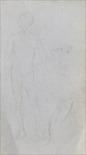 Sketchbook, page 100: Nude Figure, Profile. Ernest Meissonier (French, 1815-1891). Graphite;