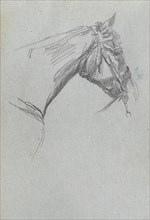 Sketchbook, page 21: Study of a Horse. Ernest Meissonier (French, 1815-1891). Graphite;