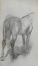 Sketchbook, page 76: Study of a Horse. Ernest Meissonier (French, 1815-1891). Graphite;