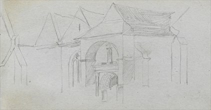 Sketchbook, page 22: Architectural Study. Ernest Meissonier (French, 1815-1891). Graphite;
