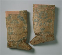 Pair of Boots, 1000 - 1125. China, Northern, Liao dynasty (907-1125). Compound twill, silk;
