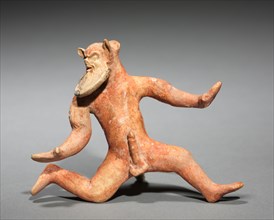 Dancing Satyr Group, 500-475 BC. Greece, Boeotia, early 5th Century BC. Painted terracotta;