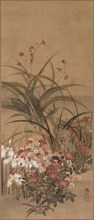 Summer Flowers, mid 1600s. Kitagawa Sosetsu (Japanese, active 1639-50). Hanging scroll; ink, color,