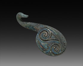 Belt Hook, late 6th-early 5th Century BC. China, Eastern Zhou dynasty (771-256 BC). Bronze inlaid