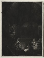 The Entombment, c. 1654. Rembrandt van Rijn (Dutch, 1606-1669). Etching, drypoint and engraving