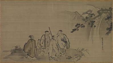 Chinese Sages, 17th century. Attributed to Kano Tan’yu (Japanese, 1602-1674). Hanging scroll; ink