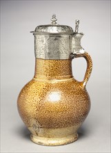 Tigerware Jug, c. 1570-1573. Germany (jug) and England (mounts), 16th century. Stoneware with