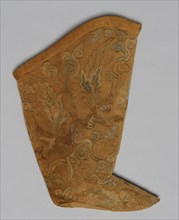Boot, 907-1125. Northern China, Liao dynasty (907-1125). Silk: tapestry weave; two kinds of metal