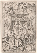 The Garden of Love (Large Plate), c. 1465. Master E. S. (German). Engraving