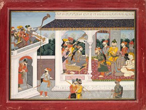 Illustration to the Tenth and Eleventh Book of Purana, c. 1830. India, Pahari Hills, Kangra school,