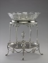 Centerpiece (metal stand and glass bowl), 1792. And William Pitts (British), Joseph Preedy
