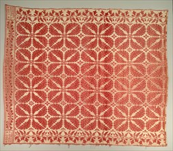Coverlet, 1852. America, Ohio, Jackson Township, Bristol, 19th century. Jacquard double weave: