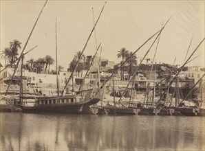 View of Aswan - Along the Nile, c. 1870s - 1880s. Antonio Beato (British, c. 1825-1903). Albumen